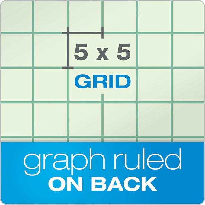 TOPS Engineering Computation Pad, 8-1/2" x 11", Glue Top, 5 x 5 Graph Rule on Back, Green Tint Paper, 3-Hole Punched, 100 Sheets (35500)