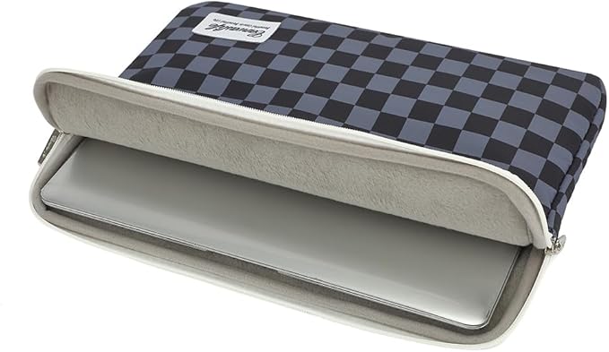 Canvaslife Black Checker Pattern 13 inch Canvas Laptop Sleeve with Pocket 13 inch 13.3 inch Laptop 13 case13 Sleever
