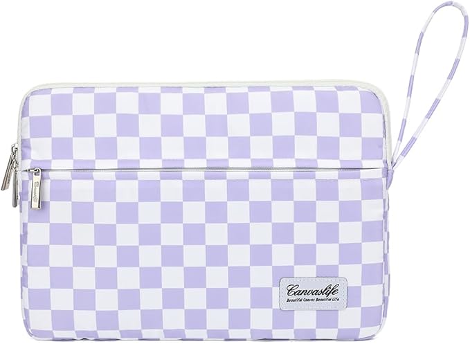canvaslife 13.3-inch Notebook Computer, Shockproof, Waterproof and Protective Travel Notebook Computer case, Suitable for 13-13.3-inch Notebook Computer Cases (Purple Checker)