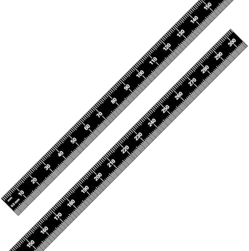 PEC Tools 12"/300mm Black Chrome Metal Ruler, Flexible, English & Metric