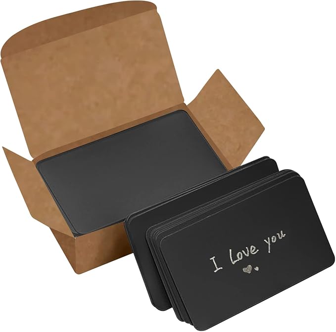VANRA 300 Small Blank Cards 3.5x2 inches Color Cardstock Study Flash Cards Index Cards, Unruled with Rounded Corners (Black, 300/Pack)