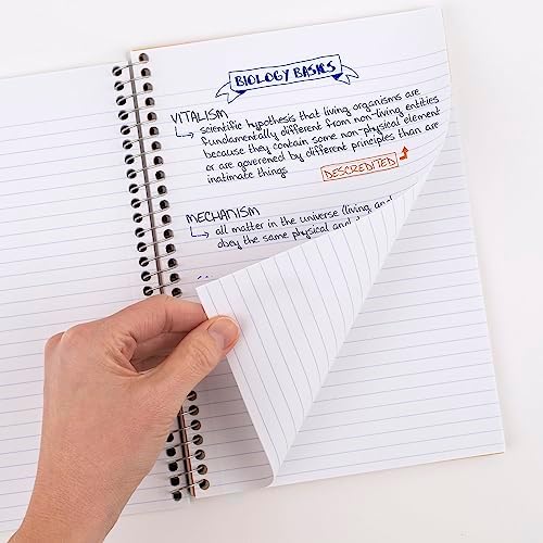 Five Star Spiral Notebook, 2 Subject, College Ruled Paper, 6" x 9-1/2", 80 Sheets, Fights Ink Bleed, Water Resistant Cover, Black (840029AA2-ECM), (Pack of 12)