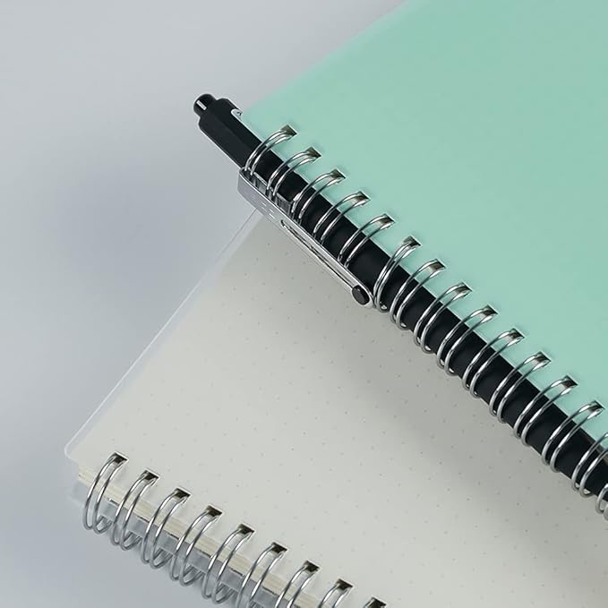 2 Pack B5 Graph Paper Spiral Notebook with 120gsm Thick Paper, Square Grid Quad Ruled Spiral Notebook with Plastic Hardcover and Elastic Band Closure, 80 Sheets Per Pack 7.3x 10 inches