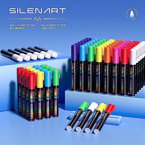 SILENART Liquid Chalk Markers Pink - 15mm Jumbo Tip Car Marker - Wide Thick Window Chalk Pen for Chalkboard, Window, Glass, Mirror, Blackboard