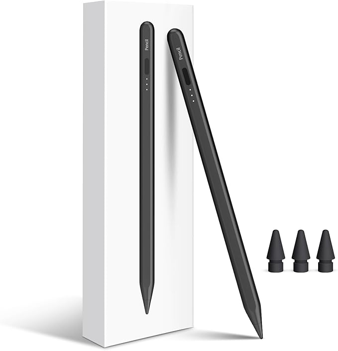 iPad Pencil, Accokids 10 Mins Fast Charging Stylus Pen with Palm Rejection, Tilt Sensitivity for iPad 6/7/8/9/10/11,Air 3/4/5/M2/M3, Mini 5/6, iPad Pro 11"/12.9"/M4 Black