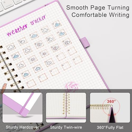 RETTACY Graph Grid Paper Notebook, 140 Pages, A5 Size (5.7'' x 8.3'')