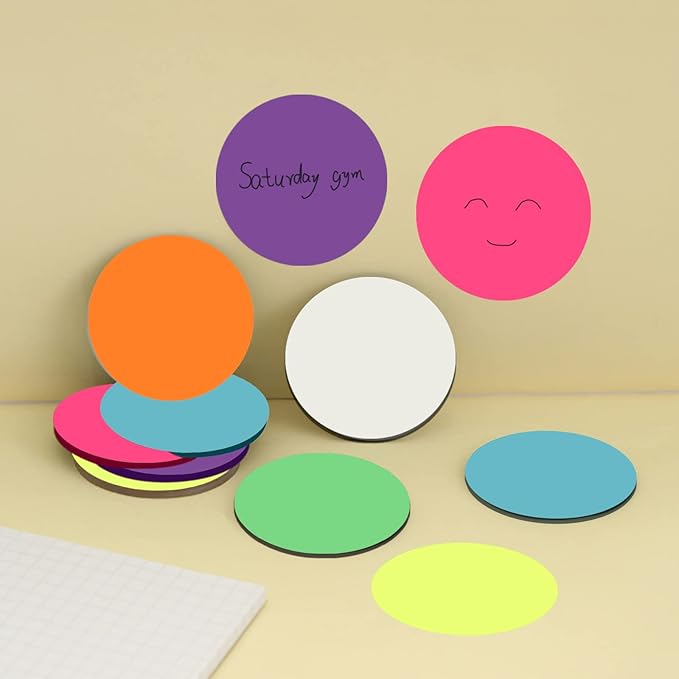 800 Sheets Transparent Sticky Notes Small Round Clear Sticky Notes Bright Neon Sticky Tabs for Planner Accessories Book Journaling School Study Supplies