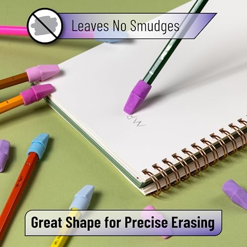 Mr. Pen- Bulk Pencil Erasers Toppers, 1000 Pack, Colorful, Latex Free
