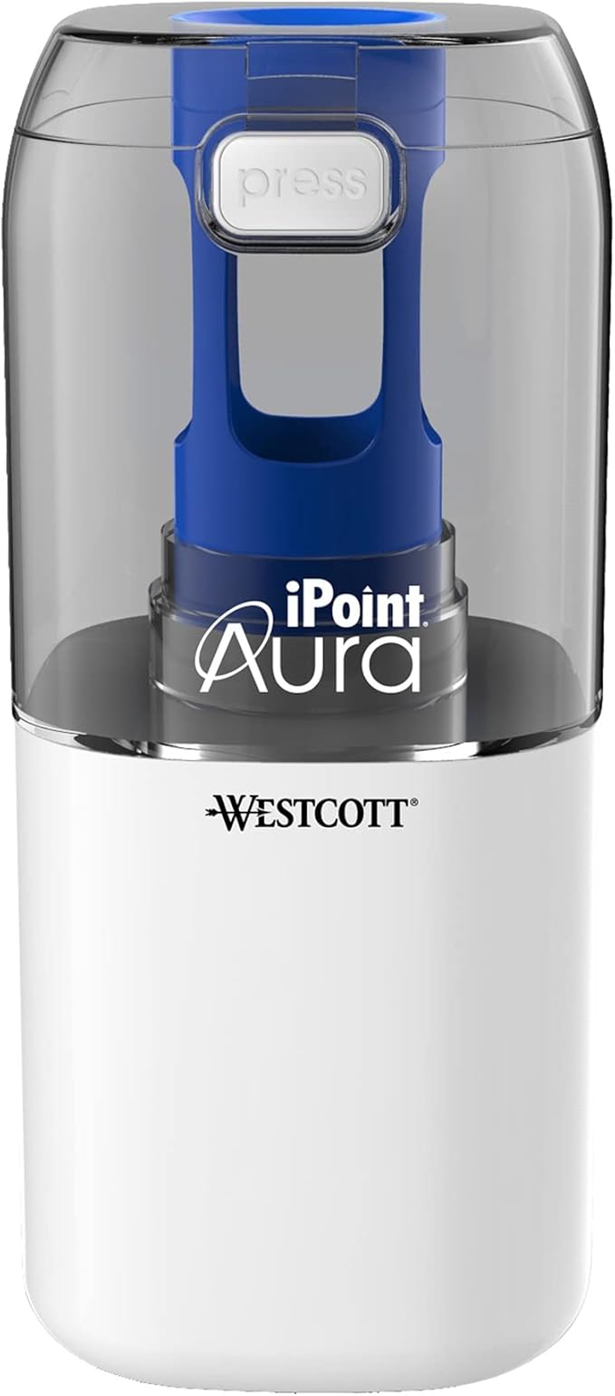 Westcott iPoint® Aura Battery Pencil Sharpener, Assorted Colors (17319)