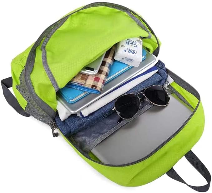 Lightweight foldable backpack outdoor mountaineering bag travel backpack bag Green