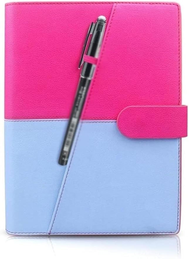 Smart Erasable Notebook Leather Paper Reusable Wirebound Notebook Cloud Storage Flash Storage Lined with Pen (Color : D, Size : A5)