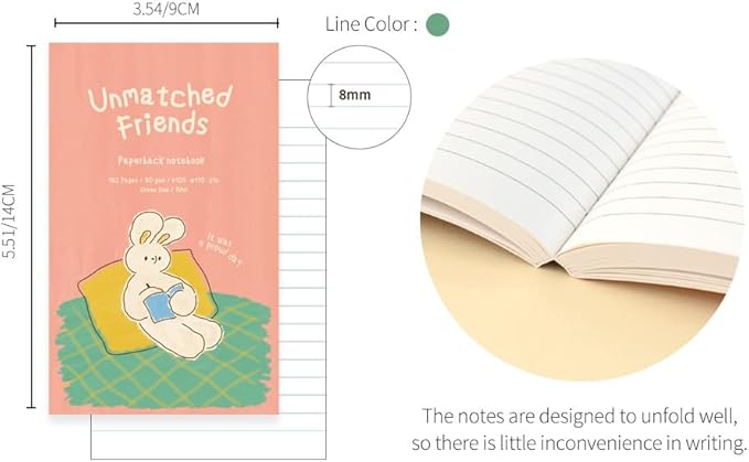 Monolike Unmatched Friends Paperback Line Notebook - 05. A proud day_Design note, Mini note, Simple note, Notebook, 192 Pages, 4.13x6.69