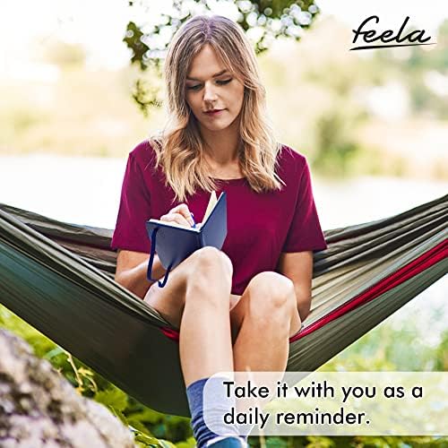 feela 3 Pack Pocket Notebook Journals with 3 Black Pens, A6 Mini Cute Small Journal Notebook Bulk Hardcover College Ruled Notepad with Pen Holder for Office School Supplies, 3.5”x 5.5”, Navy