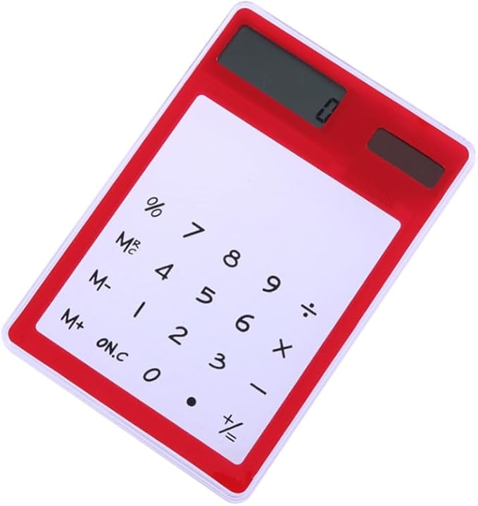 Transparent Touch Panel Solar Calculator Lightweight Portable Design for School Office Home Use Automatic Power Off Compact Retro Style Go Calculations