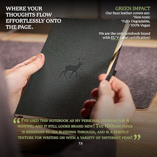 Dingbats A5 Wildlife Ruled Notebook Journal - Premium Vegan Leather Softcover Executive Journal for Women & Men - Work, Note Taking, Writing & Travel
