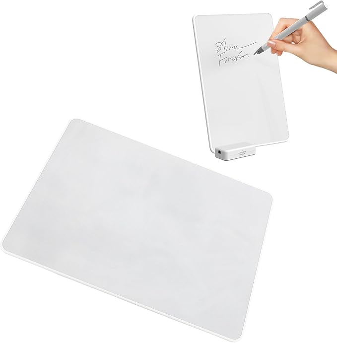LICAEVEY Magnetic Dry Erase Board A4, Inkless Reusable Writing Board with 0.8mm Pen, Portable Desktop Whiteboard for Kids Drawing Note Taking Office