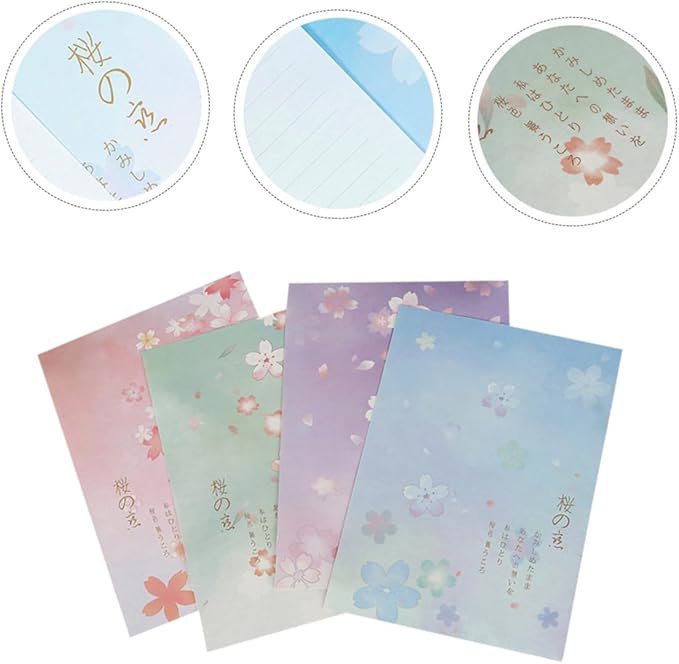 Healifty B5 Japanese Style Stationery Writing Paper 40pcs Set Floral Letter Paper for Students and Office Use Vintage Decorative