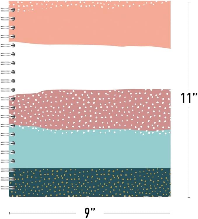 4-Pack, Large Spiral Bound Notebooks, Sustainability Designed, 11" x 9", 70 sheets (140 pages) 100% Recycled College Ruled Pages, Vegan, 4 Cover Designs, Made in USA
