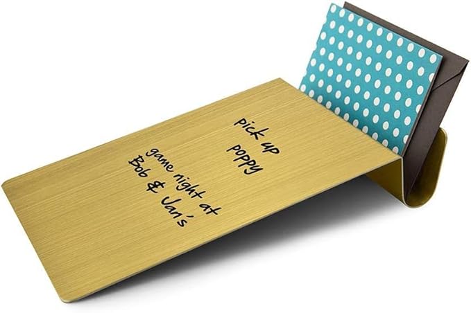 Three by Three Seattle Desktop to-Do Board: Conquer Chaos with Our Sleek 5.5 x 9 Inch Desk Organizer, Includes 4 Markers (Golden Board)