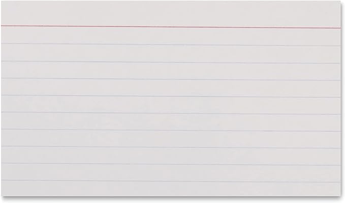 Amazon Basics Heavy Weight Ruled Index Cards for Studying and Note Taking, White, 3" x 5", 300 Count (Pack of 3)