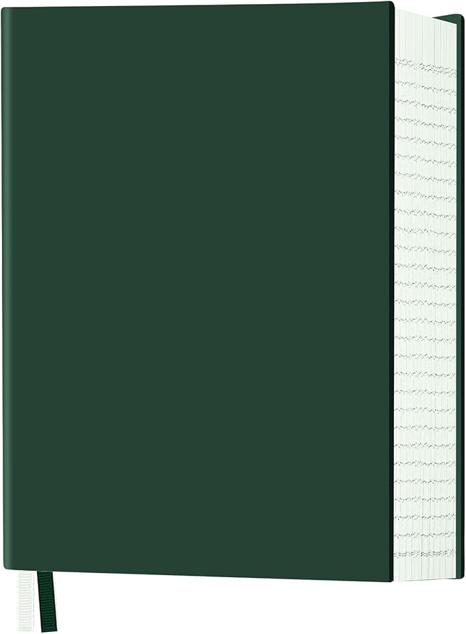 Notebook Journal, 8.5" x 11", 400 Pages College Ruled Notebook, Leather Journal for Women Men, Thick Journals for Writing, 125pcs Sticky Tabs, Inner Pocket, A4 Large Notebooks for Work School, Green