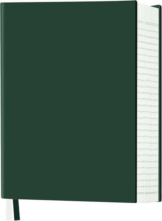 Notebook Journal, 8.5" x 11", 400 Pages College Ruled Notebook, Leather Journal for Women Men, Thick Journals for Writing, 125pcs Sticky Tabs, Inner Pocket, A4 Large Notebooks for Work School, Green
