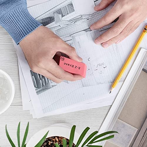 Pink Erasers, 12 Count Rectangular Eraser Bulk Pack, Latex Free Pink Pearl Erasers for School Supplies, Art and Office