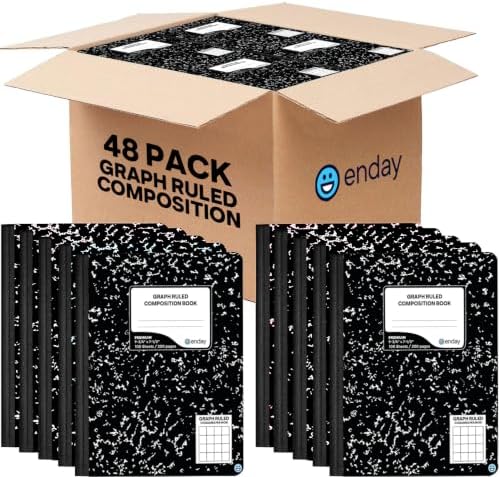 Enday Graph Paper Composition Notebook (48 Pack) 100 Sheets
