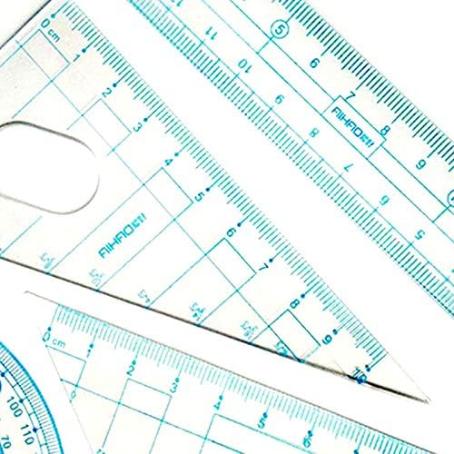 LABANCA 8 Pcs Compass Set with Protractor for Math Geometry Set Drawing Compass, Rulers, Pencil, Eraser Green