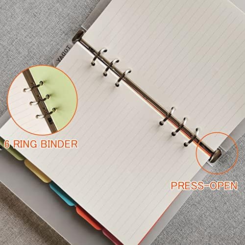 DY.2ten Refillable Notebook Set - 3 Pack Lined Refill Paper, Clear Zipper Binder Pockets, Dividers, Index Tabs, Ruler Marker