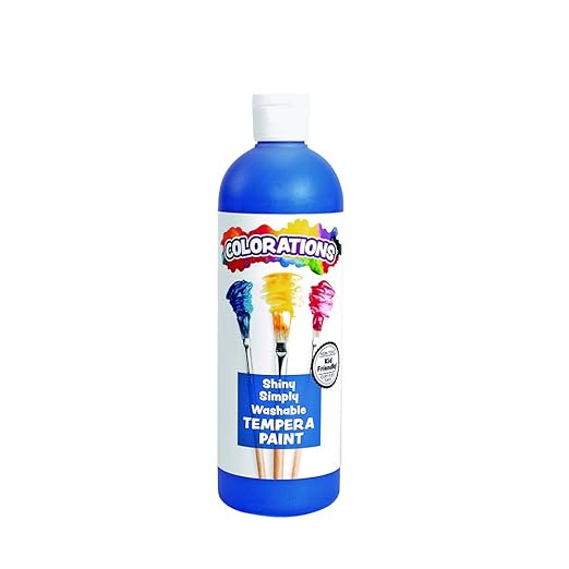 Colorations Washable Tempera Shiny, Metallic Effect Paint, 16 fl oz, Black, Non Toxic, Vibrant, Bold, Kids Paint, Craft, Hobby, Fun, Art Supplies, Blue (SSWTBL)
