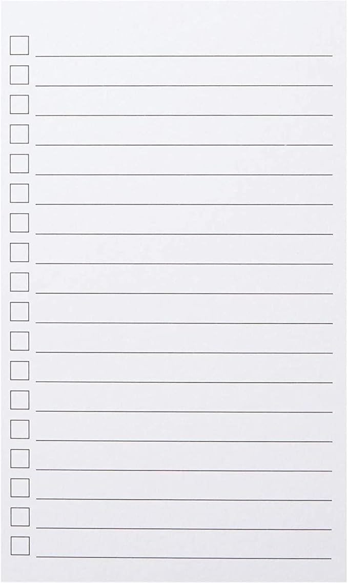 Okuna Outpost Note Cards - Vertical Index Card Layout for Task Management - Check Box To-Do Slip for Task Tracking - Durable Paper Stock To do Pad for Versatile Notes - Bulk, 3 x 5 In, White