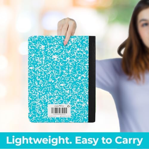 Paper Rite Assorted Marble Composition Notebook Wide Ruled (9.75x7.5 in), 100 Sheets | 200 Pages | For School, Office, Students, Teachers (5, Blue)