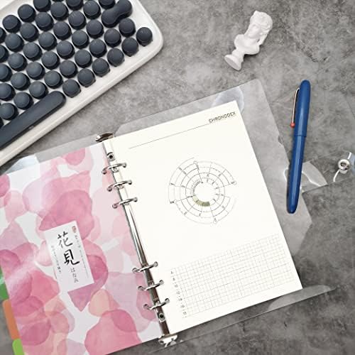 Zelten 1 Pack A5 45 Sheets/90 Pages Time Chart Loose Leaf Punched Paper Refills Paper for 6 Hole Binder Personal Organizer Diary Notebook Refillable Planner