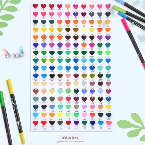 Ohuhu Adult Coloring Book Markers 160 Color Dual Tip Water-Based-Maui-Black