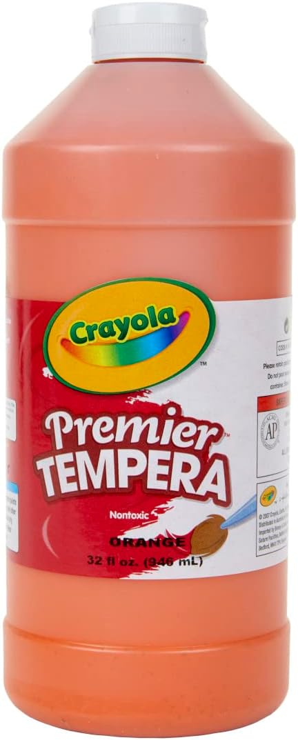Crayola Tempera Paint, Orange Kids Paint, Art & School Supplies, 32oz
