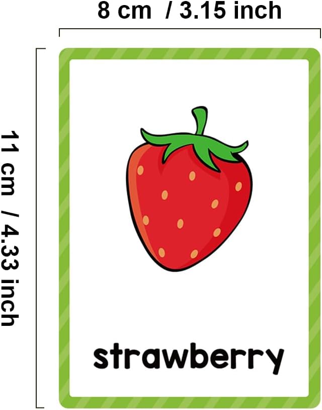 Lachilly Fruits and Vegetables Learning Flashcards, High Frequency Words, Beginning Reading, Kindergarten, ESL Teaching Materials, Autism Learning Materials, Vocabulary Building, 25 Cards, 48 Words