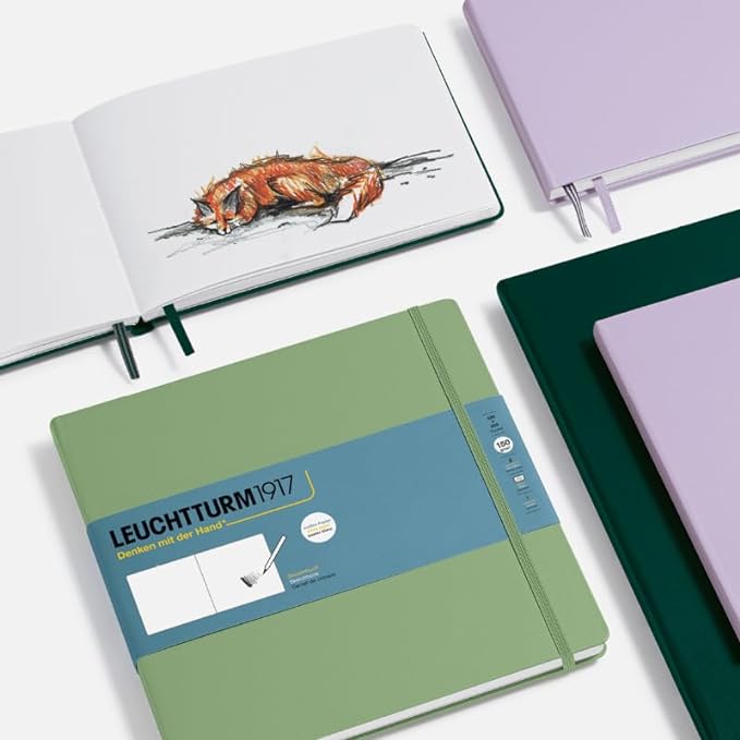 Leuchtturm1917 - Medium Landscape Hardcover Sketchbook (Forest Green) - 112 Pages of 150g/m² Paper
