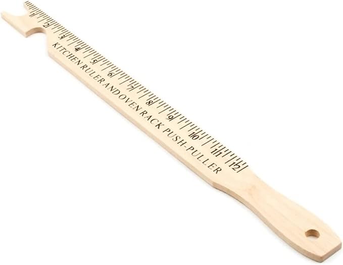 Fox Run Oven Rack Push/Pull Kitchen Ruler, 0.25 x 1.25 x 16.5 inches, Brown