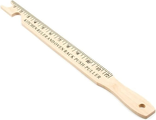 Fox Run Oven Rack Push/Pull Kitchen Ruler, 0.25 x 1.25 x 16.5 inches, Brown