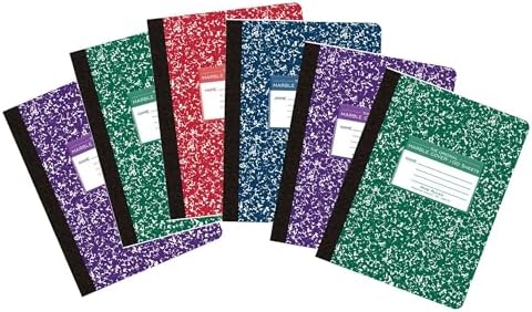 ROARING SPRING Hard Cover Composition Book, Wide Rule, 200 Pages, 6 Pack