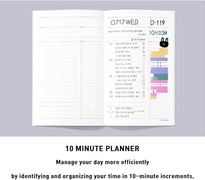 motemote 10-Minute Planner 31 DAYS – Undated Daily Planner with Time Blocking, Goal Setting & Reflection – Boost Productivity & Build Better Habits in Just 10 Minutes a Day, Lightweight & Portable, Study Plan, Color Chip Edition (White)
