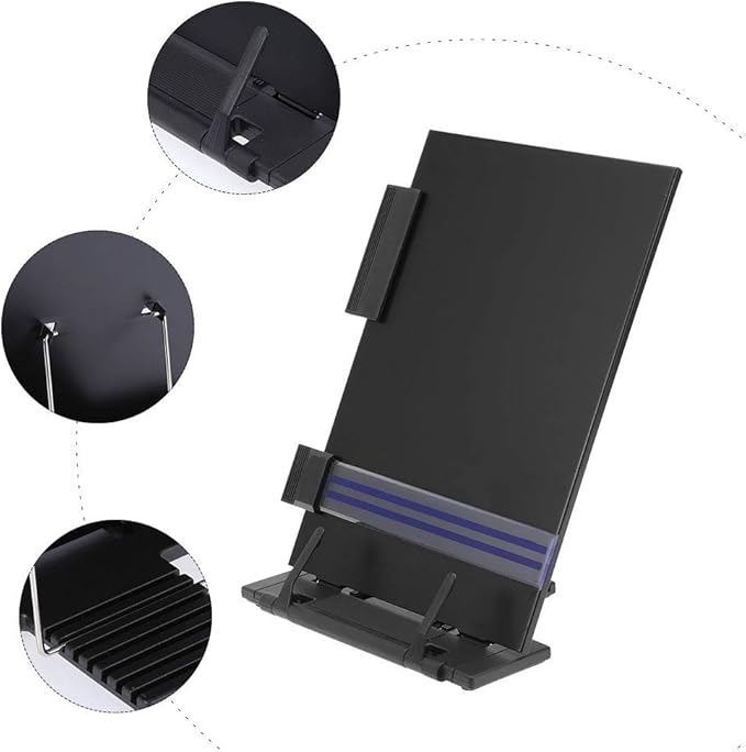 Adjustable Book Stand for Reading and Studying Foldable Portable Document Holder with 6 Angle Settings for Textbooks Cookbooks and Tablets