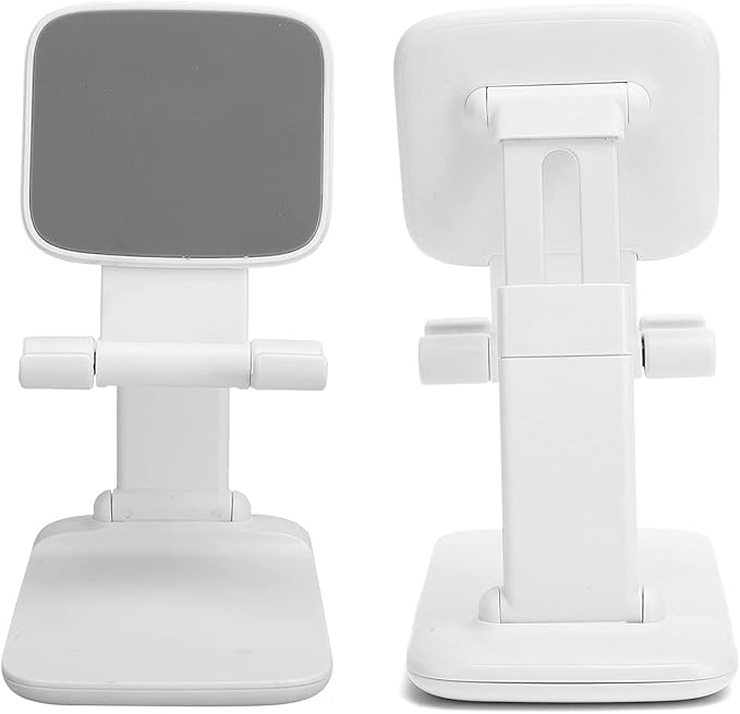 ciciglow Adjustable Desktop Mobile Phone Tablet Stand Holder for Webcast Online Meeting (Plastic White)