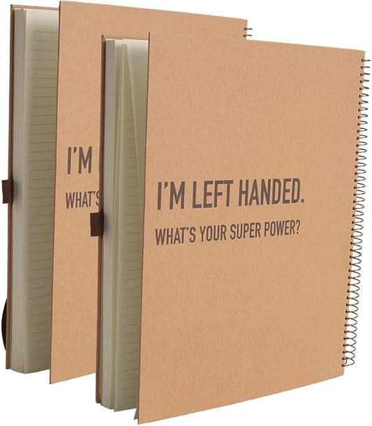 Urby Left Handed Notebooks College Ruled, 160 Pages 1 Subject, Hard Cover, Size 11" X 9", Ideal Gifts For Left Handed People. (Premium Paper 2 Pack)