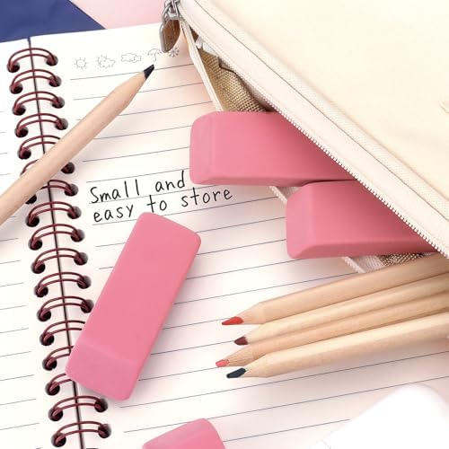 Tamaki Large Erasers, Pink, Pack of 12