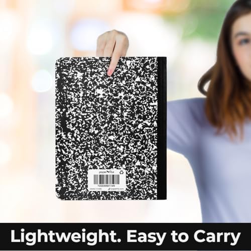 12 Pack Composition Notebook College Ruled Bulk, 200 Pages (100 Sheets), 9-3/4 x 7-1/2", Hard Cover College Ruled Notebook Bulk, Black Marble Composition Notebooks, Bulk School Notebooks