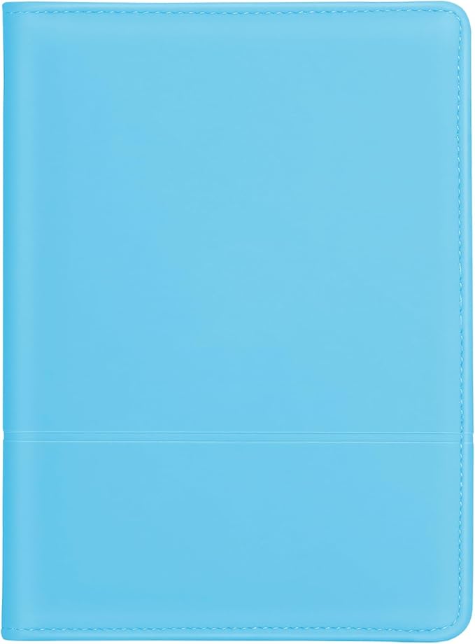 Padfolio/Portfolio Binder, Mini Padfolio Portfolio Binder 5 x 8 Legal Writing Pad, A5 Document Organizer Folder for Men Women, Light Blue.