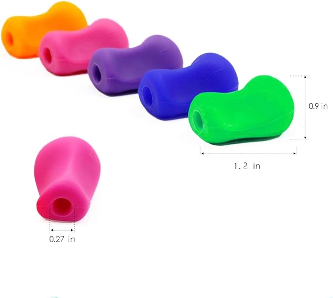 10 Pieces Silicone Soft Pencil Finger Grips Holder Writing Correction Random Color