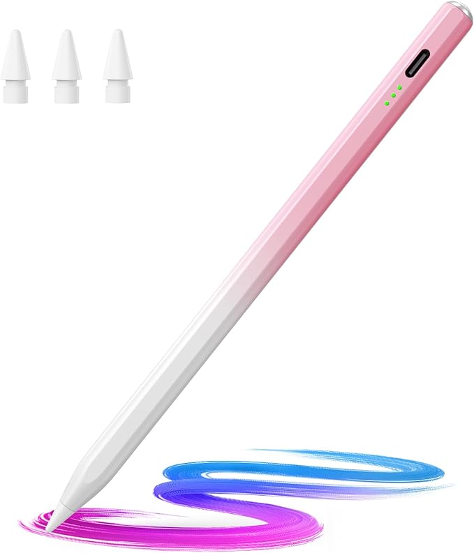 Hastraith Stylus Pen for iPad(2018-2026)-13 Mins Fast Charge with Tilt Sensitivity & Palm Rejection for iPad 11/10/9/8/7/6th Gen, Air 5/4/3/M4/M3/M2, Pro 13"/12.9"/11"/M4, Mini 7/6/5th, Gradient Pink